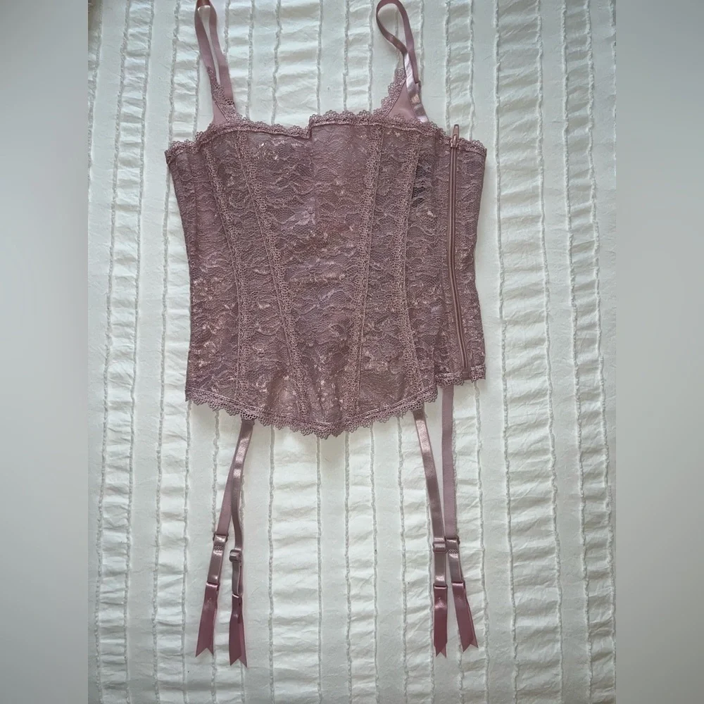 NWOT Adore Me Pink Lace Bustier set - Picture 9 of 11